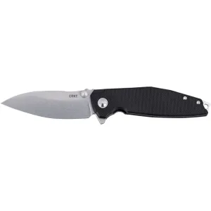 CRKT Ibis 2540 Folding Knife, EDC, D2 Steel 3.09\" Stonewashed Drop Point Blade, Black G10 Handle