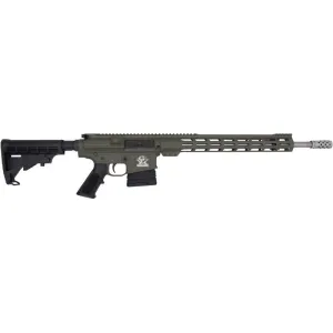 Great Lakes Firearms AR10 Rifle, .308win, 18\" 416r Stainless Steel Barrel, 15.25\" M-LOK Rail, 6 Position M4 Stock, OD Green Cerakote Finish- GL10308SS ODG