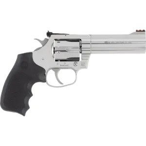 Colt King Cobra Target 4.25\" Stainless Revolver, .357 Magnum, 6 Rd, DA/SA, Fiber Optic Sights, Recessed Crown.