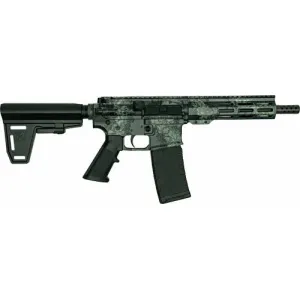 Great Lakes Firearms GL15 AR15 Pistol GL15LGRYPISTOLBUNDLE .223 Wylde 7.5\" 30+1 Semi-Auto Threaded Barrel Cerakote Lichen Grey.