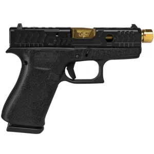 GLOCK 43X KAVORKA Custom 9MM Black Zaffiri Precision Gold, W/ Factory Bbl & Zaffiri Gold TiN Bbl, Optic Ready, 2-10 Rd Mags, By Shark Coast Tactical