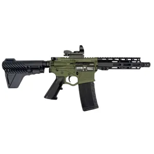 ATI Alpha Maxx Semi-Auto AR-15 Pistol 7.5\" Bbl, 5.56 Nato/.223, M-LOK Handguard, (1) 60 & (1) 30rd Magazine, Breach Brace, Battlefield Green