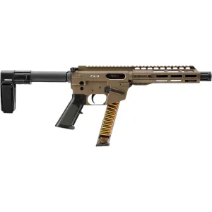 Freedom Ordnance FX9P FX9P8SBM-FDE Pistol 9mm Luger 8\" Barrel 31+1 Semi-Auto FDE SB Mini Brace Faux Suppressor