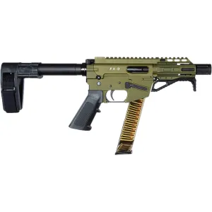 Freedom Ordnance FX9P FX9P4SBM-ODG Pistol 9mm Luger 4\" 31+1 OD Green SB Mini Brace Faux Suppressor