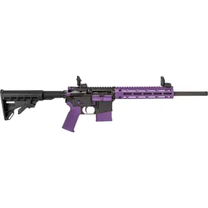 Tippmann Arms M4-22 LTE A101222 Rifle 22 LR 16\" 25Rd Semi-Auto Purple Accents Threaded Barrel