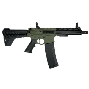 ATI Alpha Maxx Semi-Auto AR-15 Pistol,5.56 Nato/.223 Rem, 7.5\" Bbl, 7\" M-LOK Rail, 1-30 & 1-60 Rd Mag, Adjustable Brace, Flip Up Sights, Battlefield Green