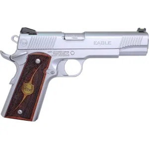 Iver Johnson Eagle HC G2 1911 Pistol 45 ACP 5\" Barrel 8+1 Semi-Auto Chrome Finish Fiber Optic Sights