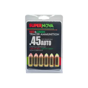 Piney Mountain Green/Red Tracer 45 ACP 225gr FMJ Brass 6rd