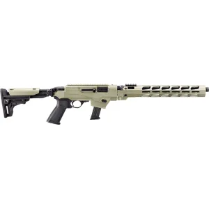 Ruger PC Carbine 19143 Rifle 9mm 16.12\" 17+1 Semi-Auto Desert Verde Folding Stock Threaded Barrel