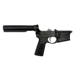 Sons of Liberty Duty Complete Lower Receiver, Stripe Logo, No Stock or Brace, Milspec Buffer Tube, LFT Trigger, B5 Systems Grip, Anodized Black - BLEM