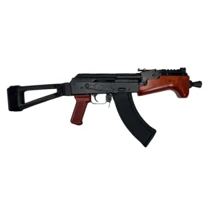 Pioneer Arms Micro Hellpup Classic Pro, AK Pistol, Polish Red Wood w/ Picatinny Top Rail, SB Tactical AKTF Side Folding Brace, 7\" Barrel, 2-30rd Mags