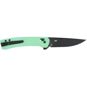CRKT Q Compact 3.05\" 14C28N Drop Point Black Oxide Aqua GRN Folding Knife