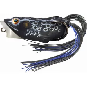 LIVETARGET Hollow Body Frog Popper 2" Topwater Black/Black
