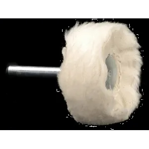 Formax Shank Mounted 2" Diameter Cotton Buffing and Polishing Wheel 1/2" Face Width 1/4" Shank 1-1/2" Long