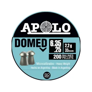 Apolo Domed Air Gun Pellets 25 Caliber 33 Grain 6.35mm 200PK