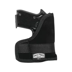 Uncle Mike's Inside the Pocket Pocket Holster Ambidextrous Small Frame Semi Automatic 22 LR, 25 ACP 4-Layer Nylon Black