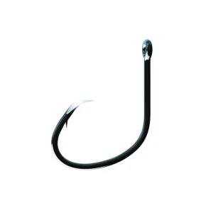 Eagle Claw Trokar Lancet Circle Non-Offset Hook #4/0 Platinum Black 12PK