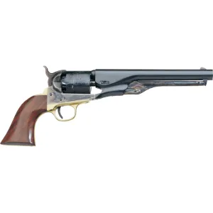 Uberti 1861 Navy Civilian Brass Black Powder Revolver 36 Caliber 7.5" Blued Barrel Case Hardened Frame Walnut Grip