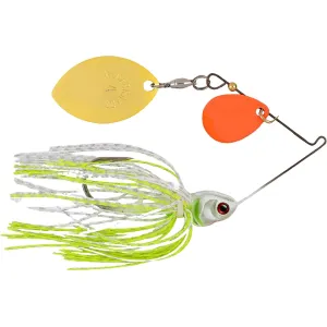 BOOYAH Covert Finesse Colorado Oklahoma Spinnerbait 1/2oz White Chartreuse Silver Scale Gold/Orange