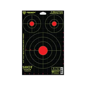 Triumph Systems Shot Seeker Target with 3 Reactive Adhesive Bullseyes 5PK