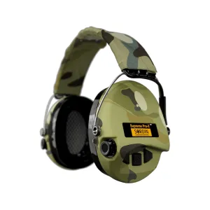 Sordin Supreme Pro X Electronic Ear Muffs with LED Light Gel Ear Cups Camo