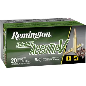 Remington Premier Varmint 22-250 Remington Ammo 50 Grain Remington AccuTip Polymer Tip Case of 200 (10 Boxes of 20)