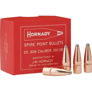 Hornady 75th Anniversary Limited Edition InterLock 30 Caliber (308 Diameter) Bullets 150 Grain Jacketed Soft Point with Cannelure Box of 25