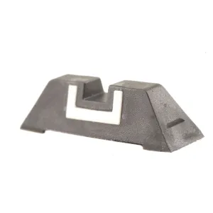 Glock Square Rear Sight 6.5mm .256" Height Polymer Black White Outline