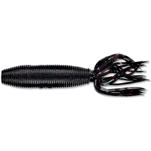 Yamamoto 4'' Fat Ika Grub Blk W/Sm Red Flk