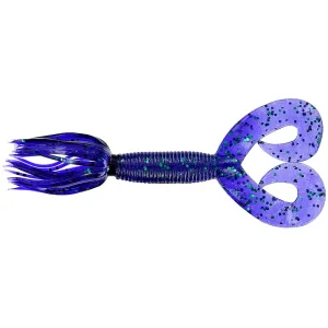 Yamamoto 5" Double Tail Hula Grub Purple W/Emerald Flk