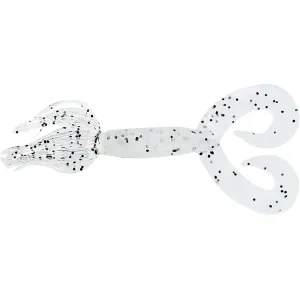 Yamamoto 5" Double Tail Hula Grub Clear W/Lg Blk Flk