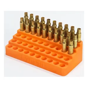 Lyman Bleacher Block Reloading Tray Rifle 0.485 Hole Diameter 22-250 Remington, 308 Winchester, 30-06 Springfield 50-Round Plastic Orange