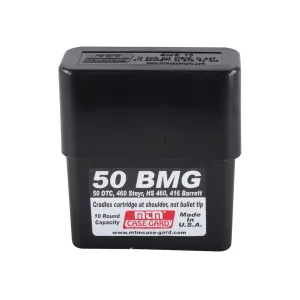 MTM Slip Top Ammo Box 50 BMG 10-Round Plastic Black
