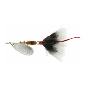 Mepps Aglia Dressed Inline Spinner 1/4oz Gray Tail Silver Blade