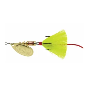 Mepps Aglia Dressed Inline Spinner 1/4oz Yellow Tail Gold Blade