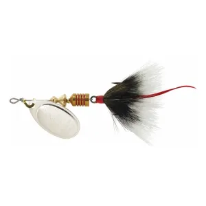Mepps Aglia Dressed Inline Spinner 1/6oz Gray Tail Silver Blade