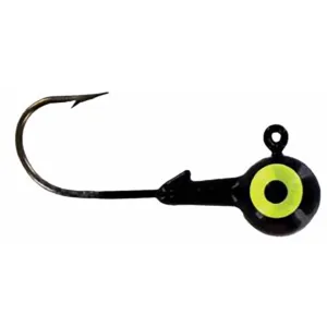 Big Bite Baits Double Dot 1 Color 1/16oz Round Ball Jighead Black