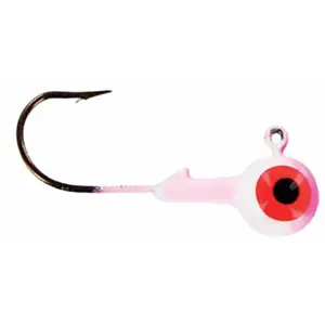 Big Bite Baits Double Dot 2 Color 1/8oz Round Ball Jighead Pink/White