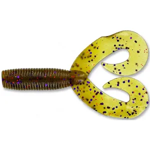 Yamamoto 5" Double Tail Grub Grn Pmpkn Purple Copper