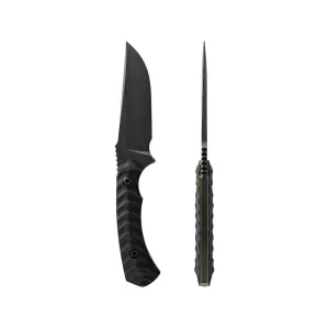 Toor Knives Brauler Fixed Blade Knife 4.125" Drop Point CPM CruWear Black Blade G-10 Handle Bomber Black