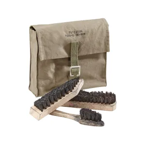 Military Surplus German Shoe Cleaning Kit with Olive Drab Pouch Grade 2