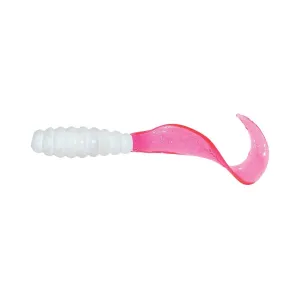 Mister Twister Meeny Curly Tail 3" Grub White/Firetail 20PK