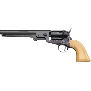 Pietta 1851 Navy Yank Black Powder Revolver 36 Caliber 7.5" Blued Barrel Case Hardened Frame Cream Grip