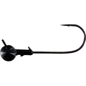 Big Bite Baits Finesse Worm 1/16oz Round Ball Jighead Black