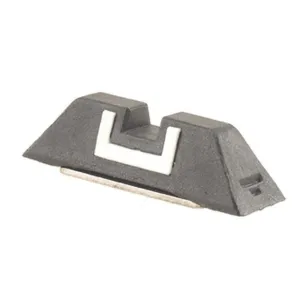 Glock Square Rear Sight 6.1mm .240" Height Polymer Black White Outline