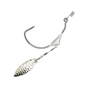 Eagle Claw Trokar Swim Blade #3 Hammered Nickel Willow 1/4 oz Weighted Swimbait Hook #7/0 Platinum Black 2PK