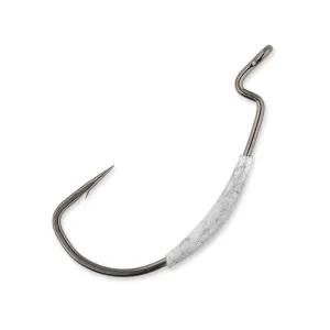 Gamakatsu Superline Weighted Extra Wide Gap Offset Worm Hook 1/16 oz #3/0 Black 5PK