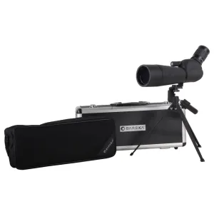 Barska Blackhawk ED Spotting Scope 20-60x 60mm Angled Body with Tripod and Hard Case Rubber Armored Black