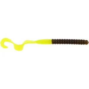 Berkley PowerBait Power Worm 7 Green Pumpkin/Chartreuse