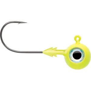 VMC Tungsten Moon Eye 1/8oz Round Ball Jighead Chartreuse
